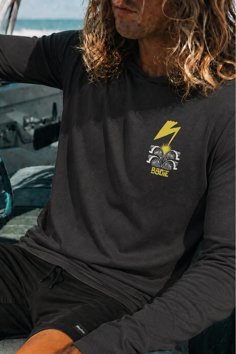 Bolt Hooded Long Sleeve Tee