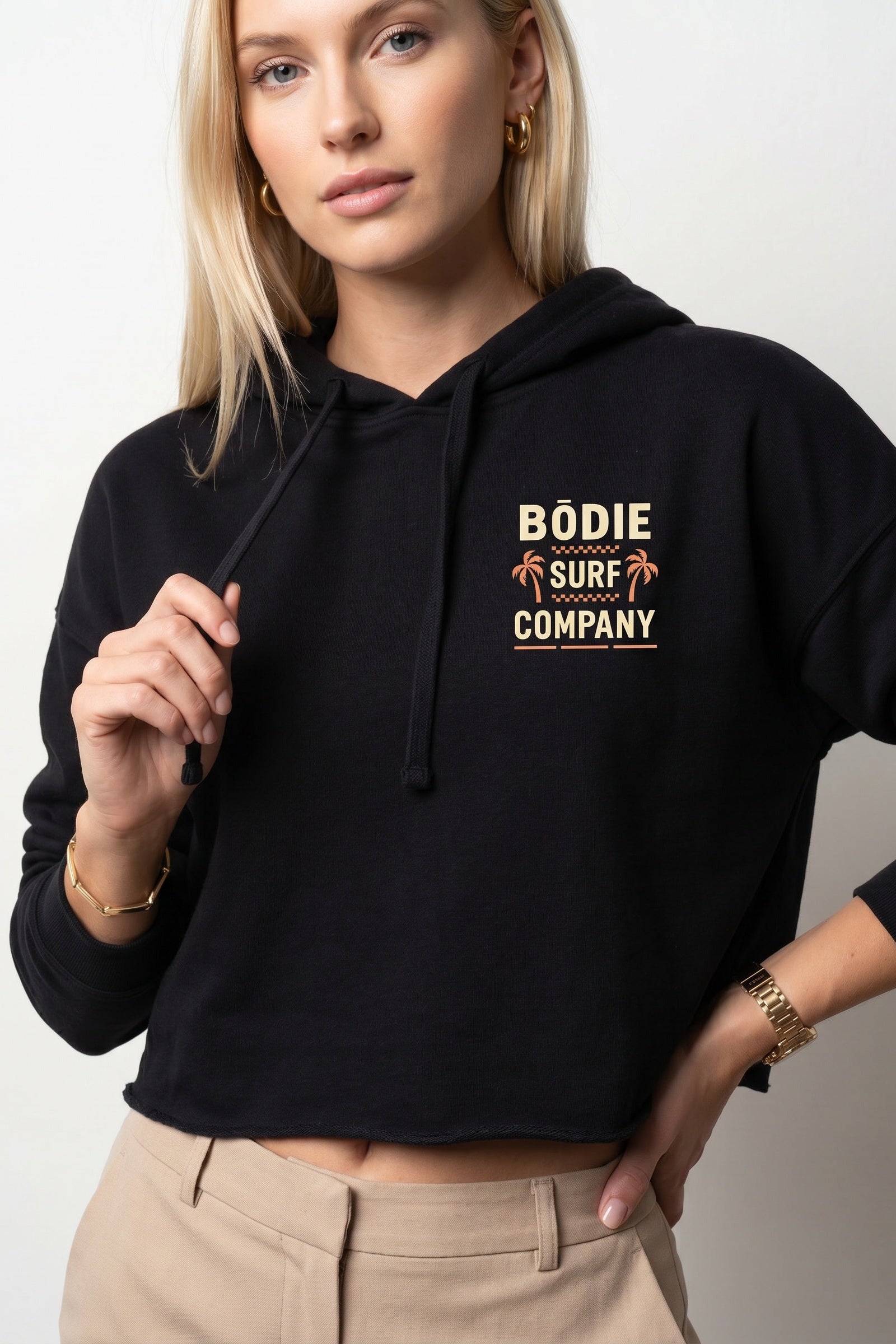 Double Palm Cropped Hoodie