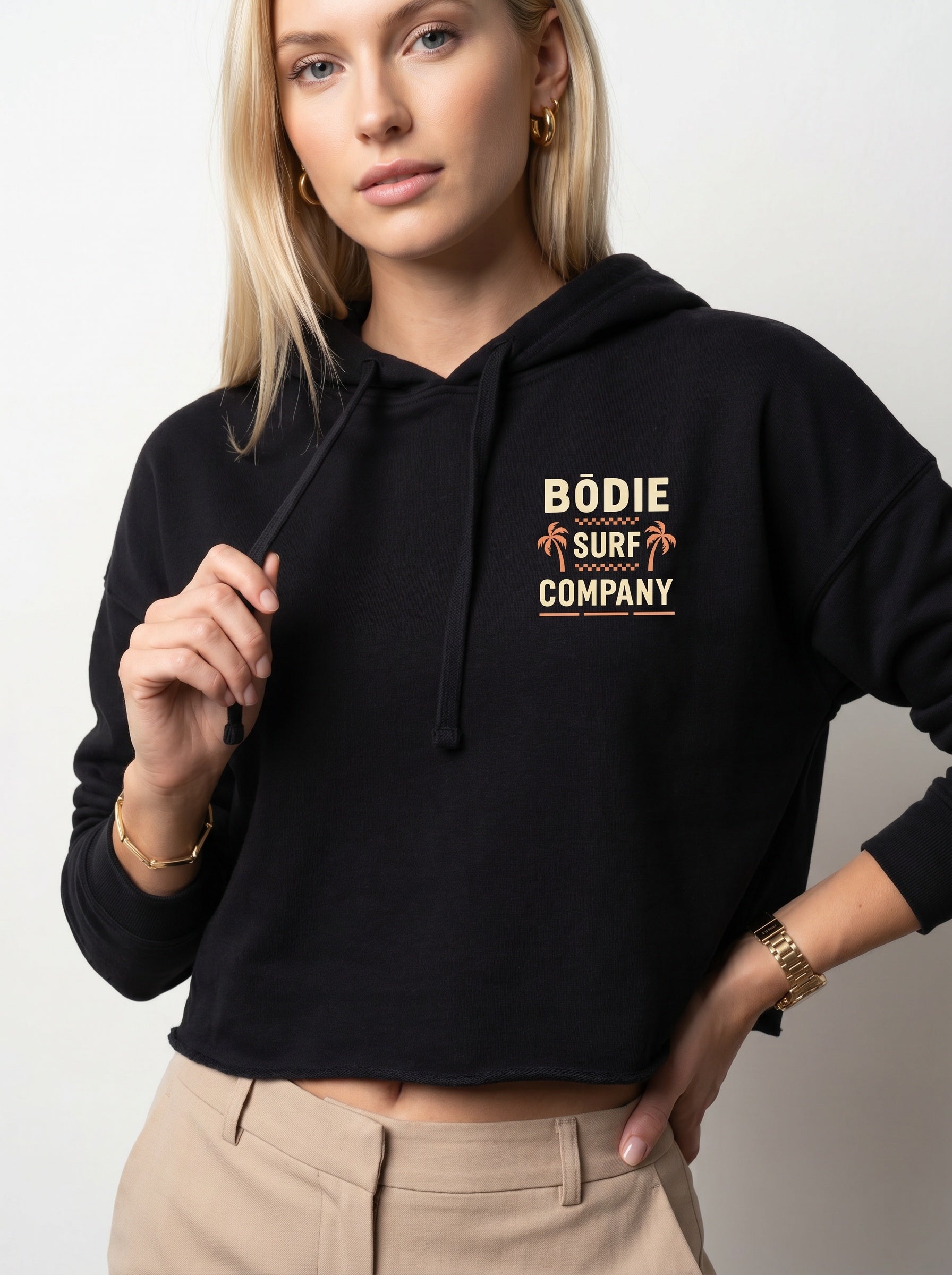 Double Palm Cropped Hoodie