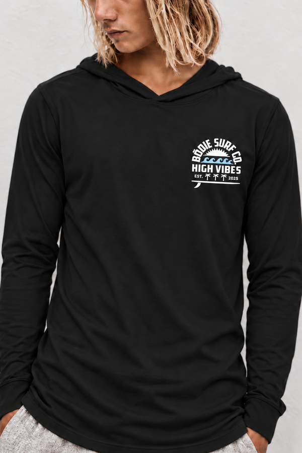 High Vibes Graphic Hooded Long Sleeve Tee