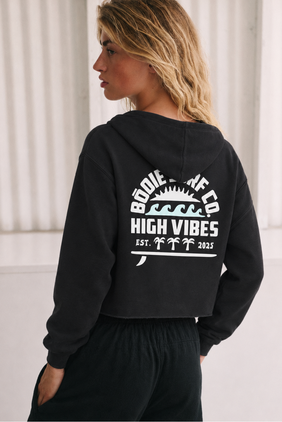 High Vibes Cropped Hoodie