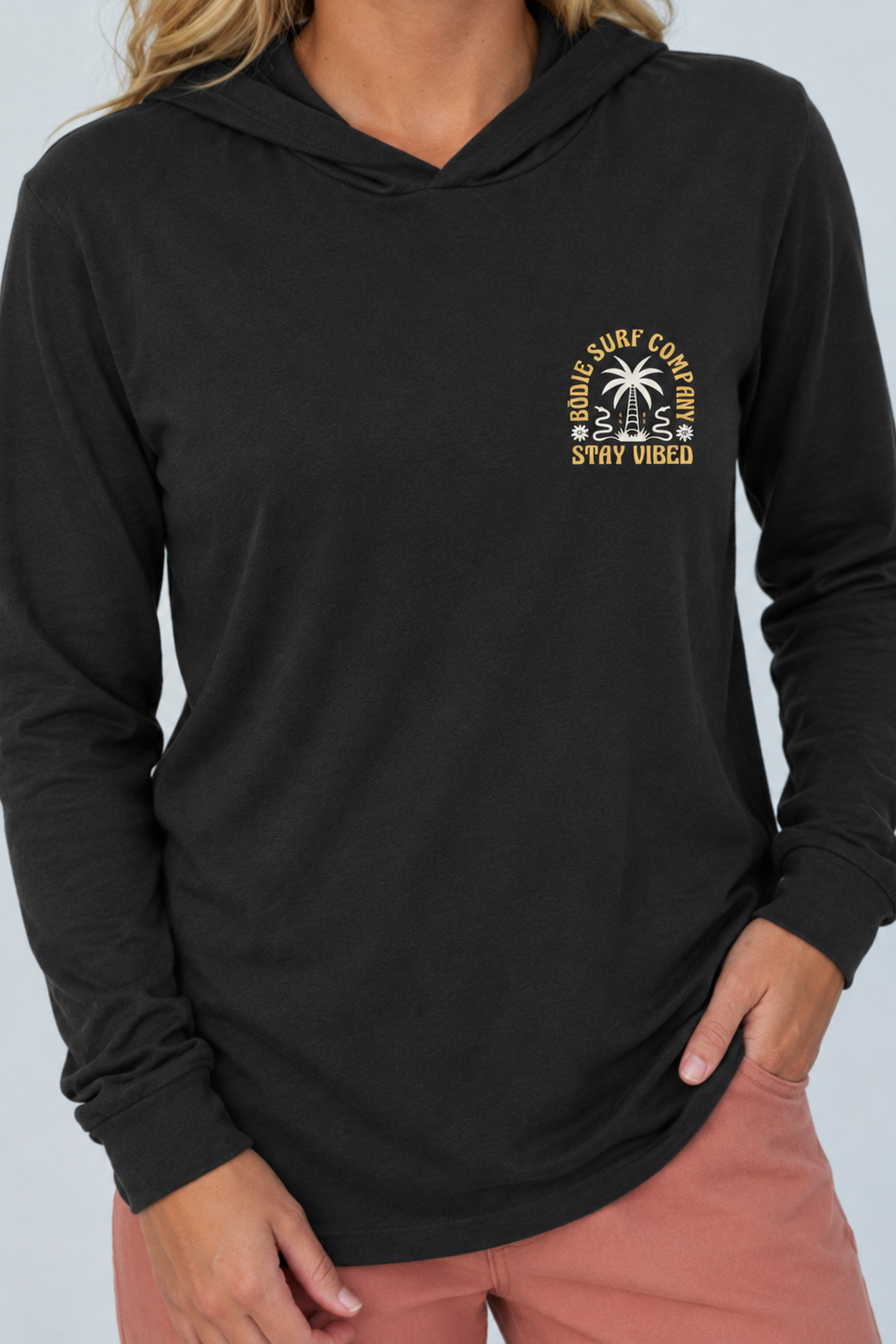 Stay Vibed Hooded Long Sleeve Tee