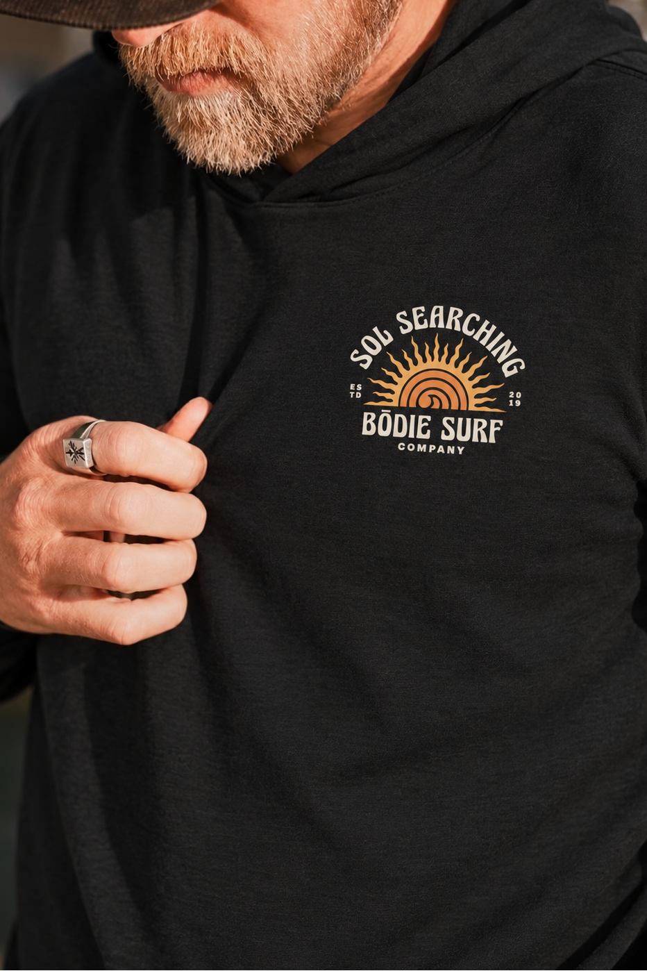 Sol Searching Hooded Long Sleeve Tee