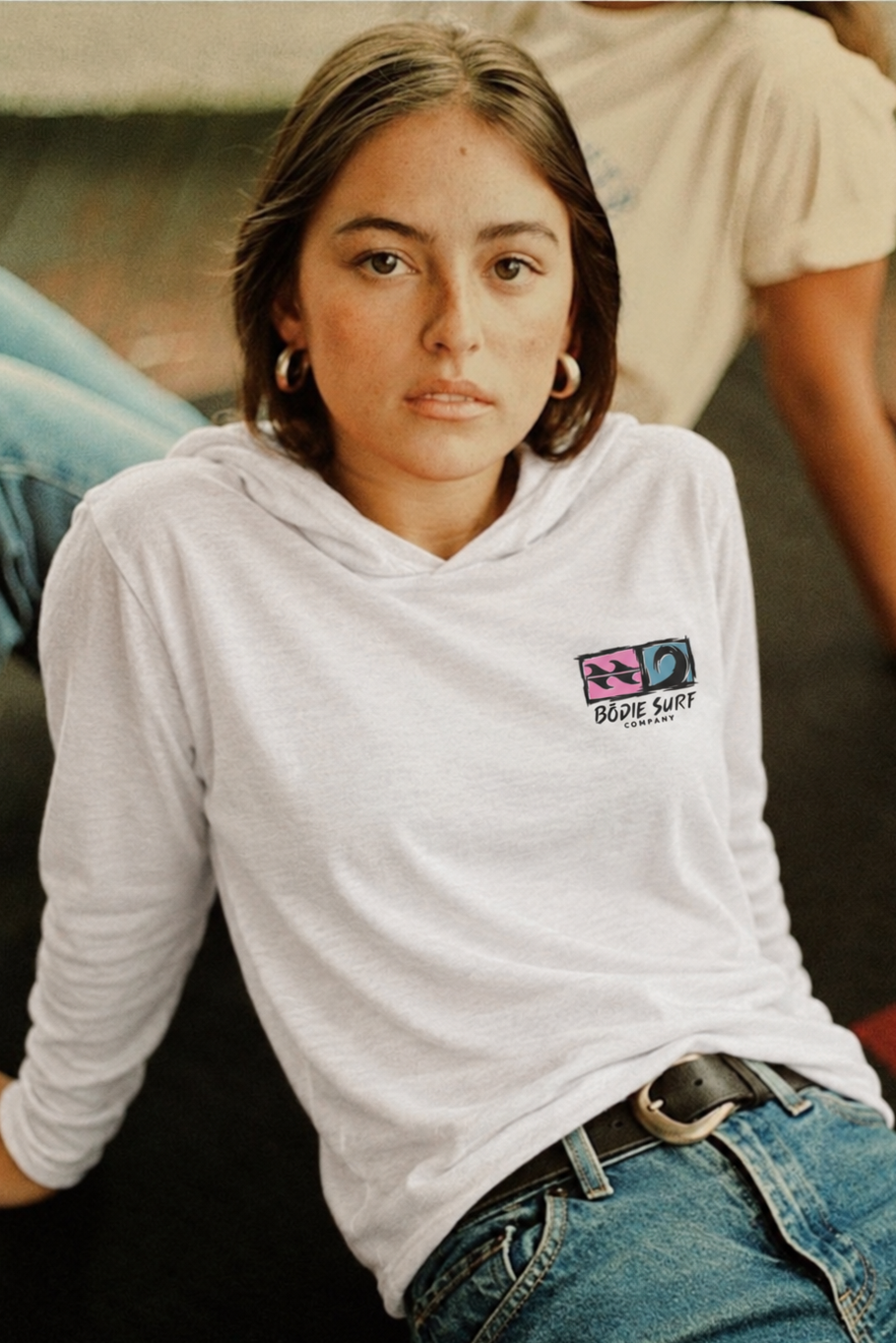 Bōdie Logo & Wave Hooded Long Sleeve Tee