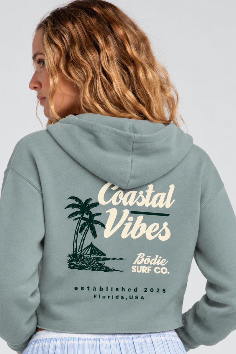 Coastal Vibes Cropped Hoodie