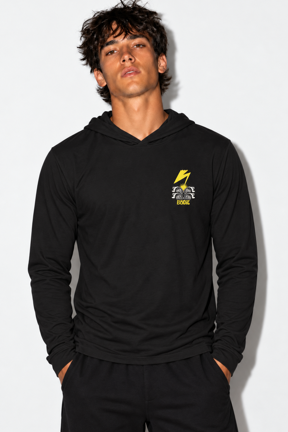 Bolt Hooded Long Sleeve Tee