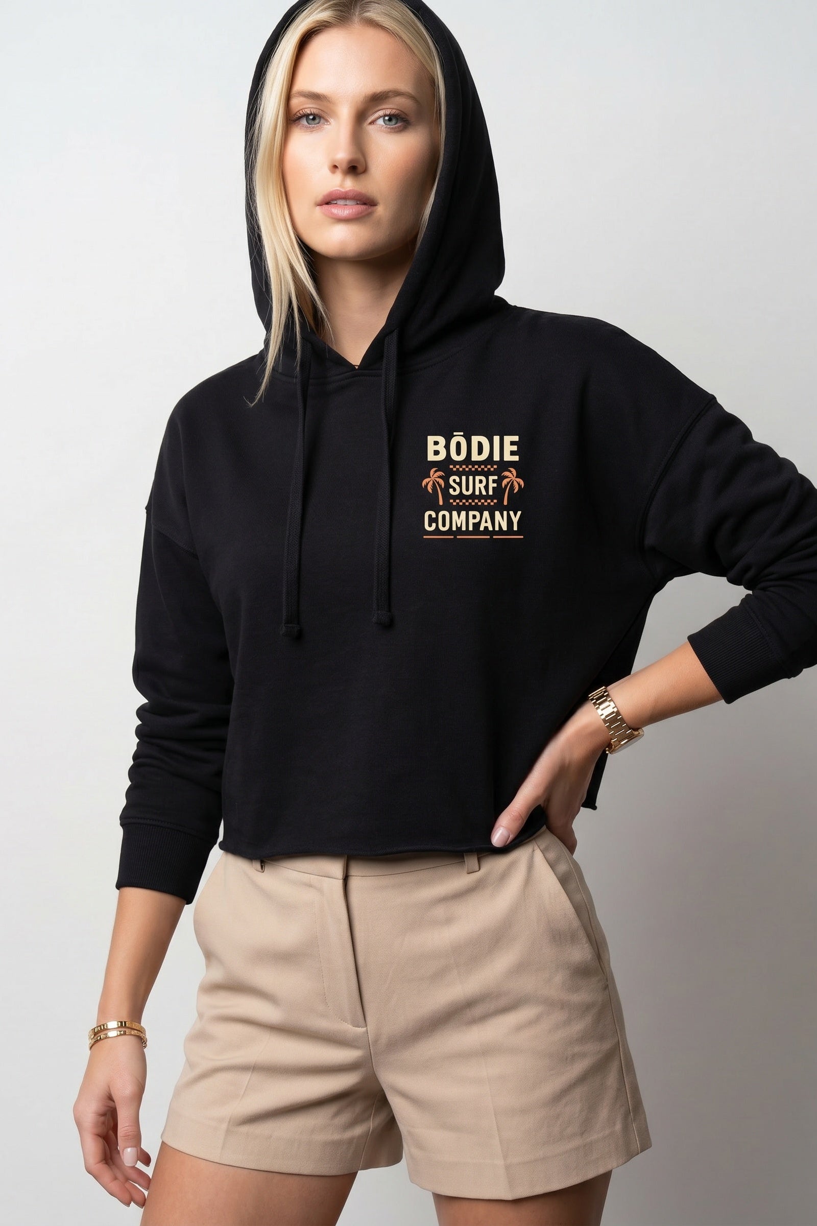 Double Palm Cropped Hoodie