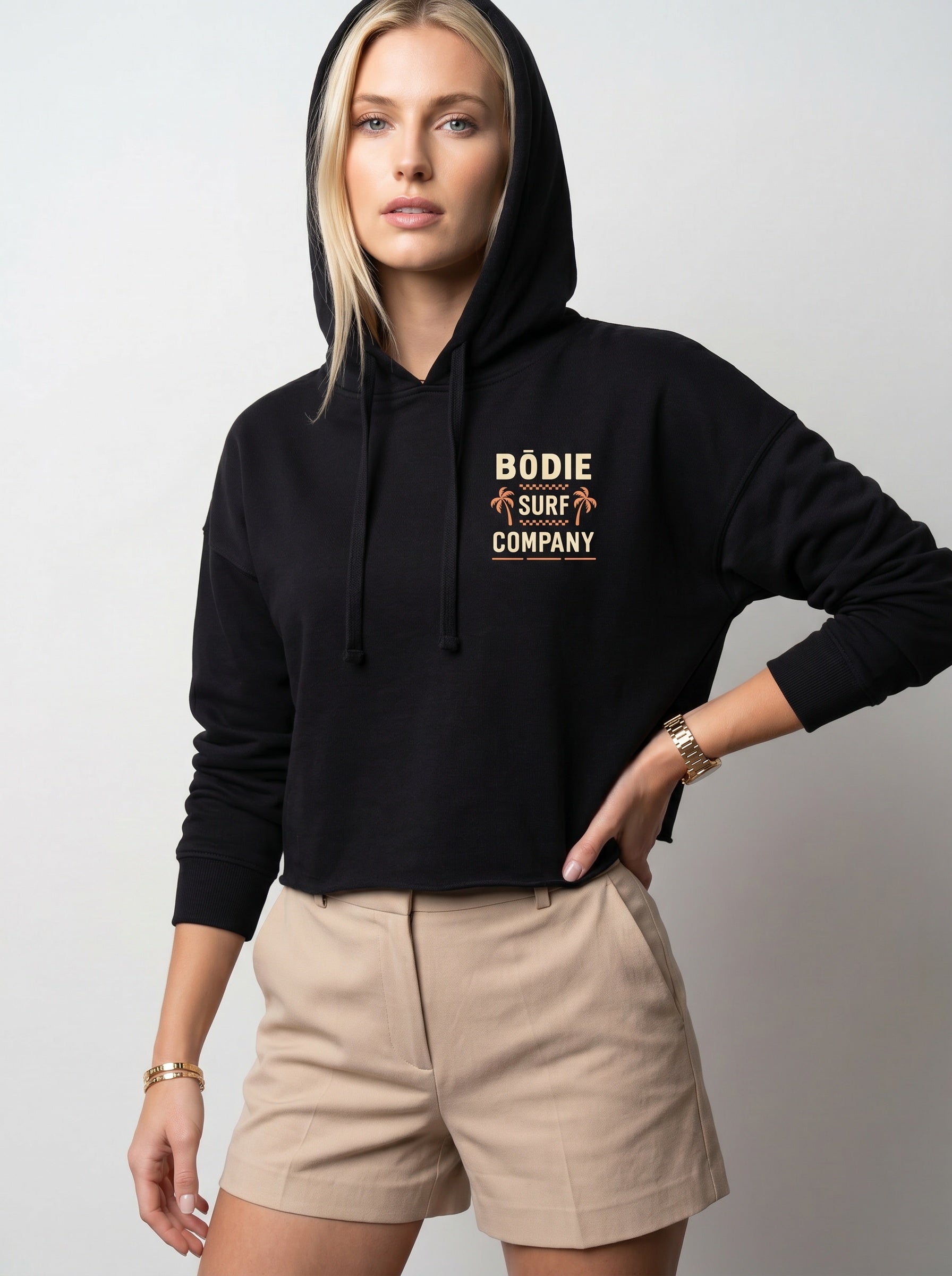 Double Palm Cropped Hoodie
