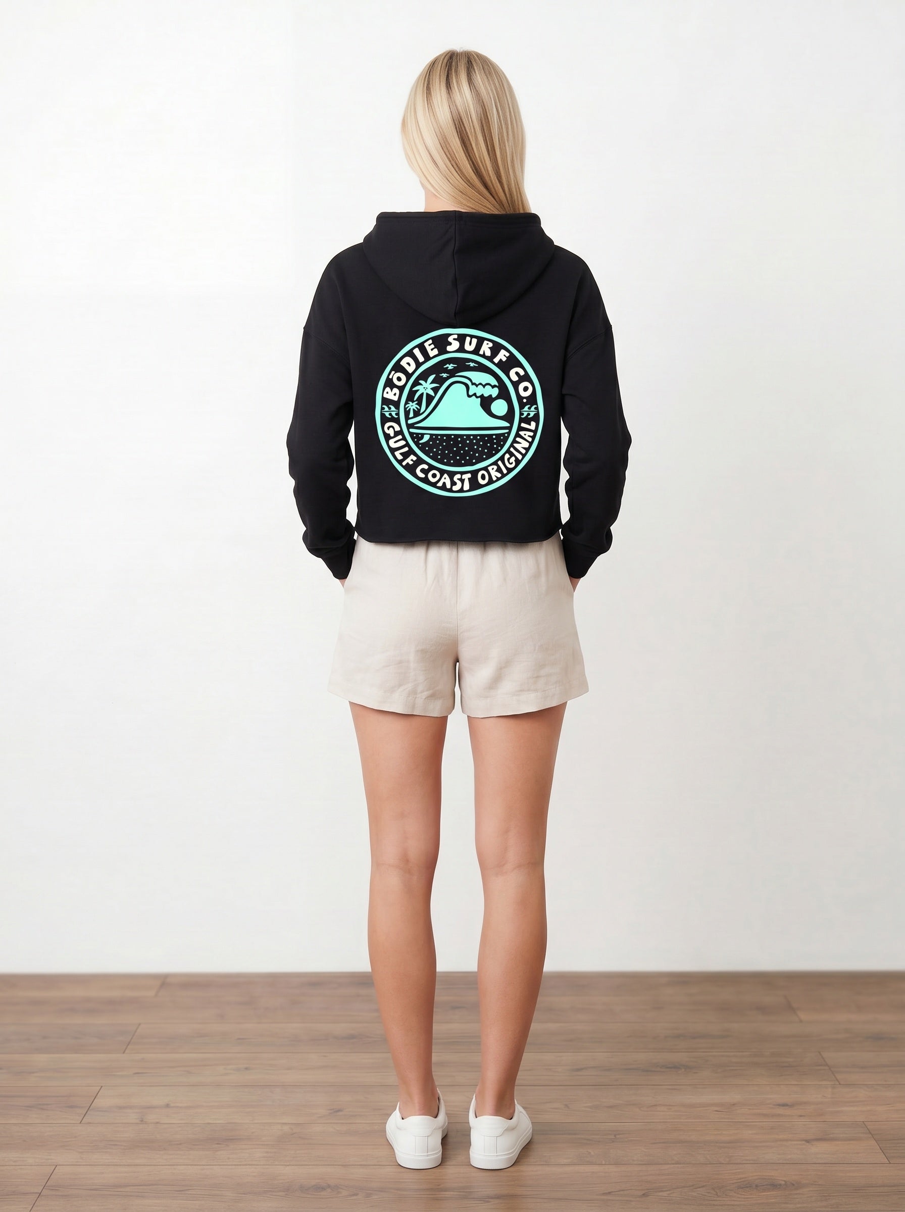 Blue Wave cropped hoodie