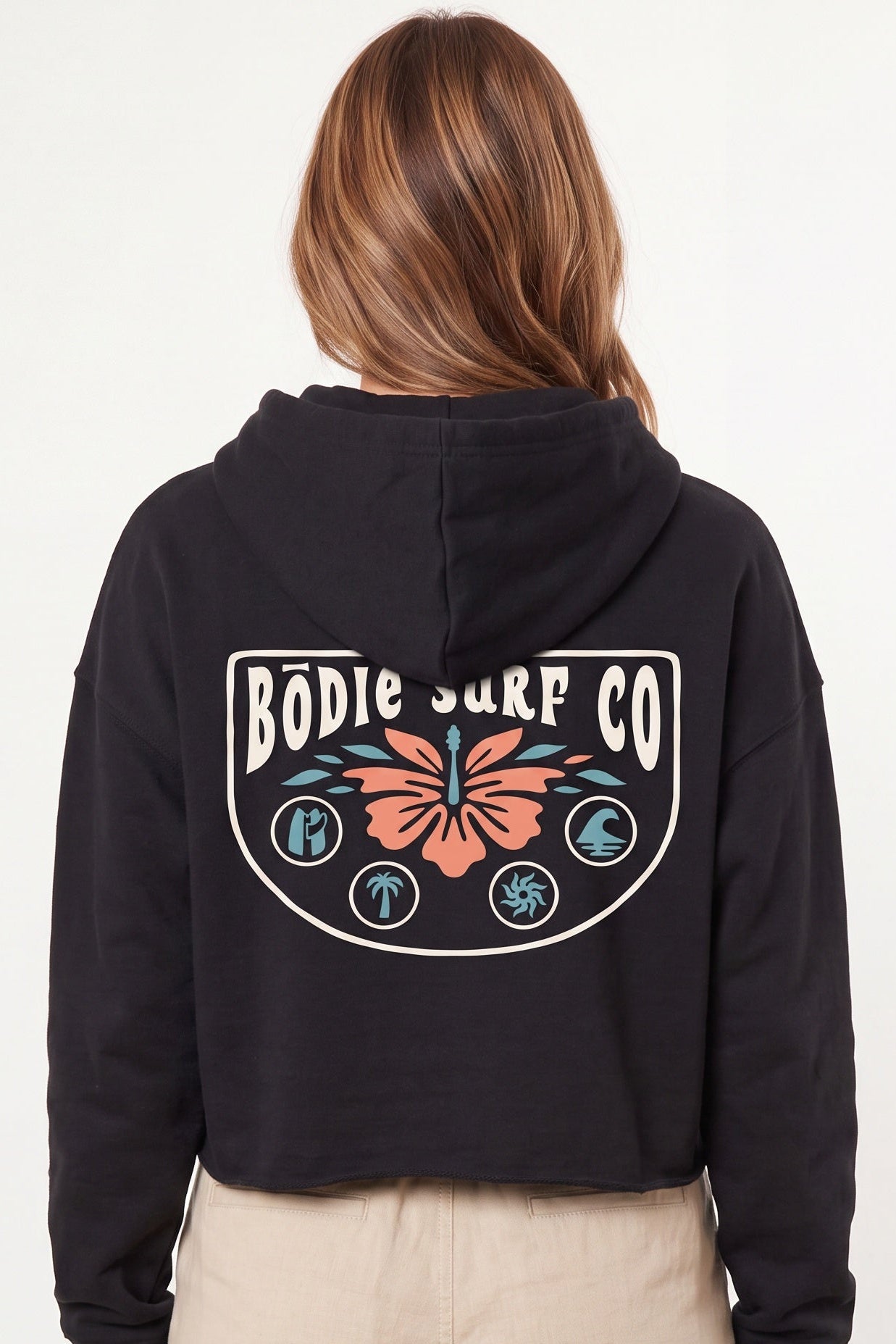 Hibiscus Cropped Hoodie