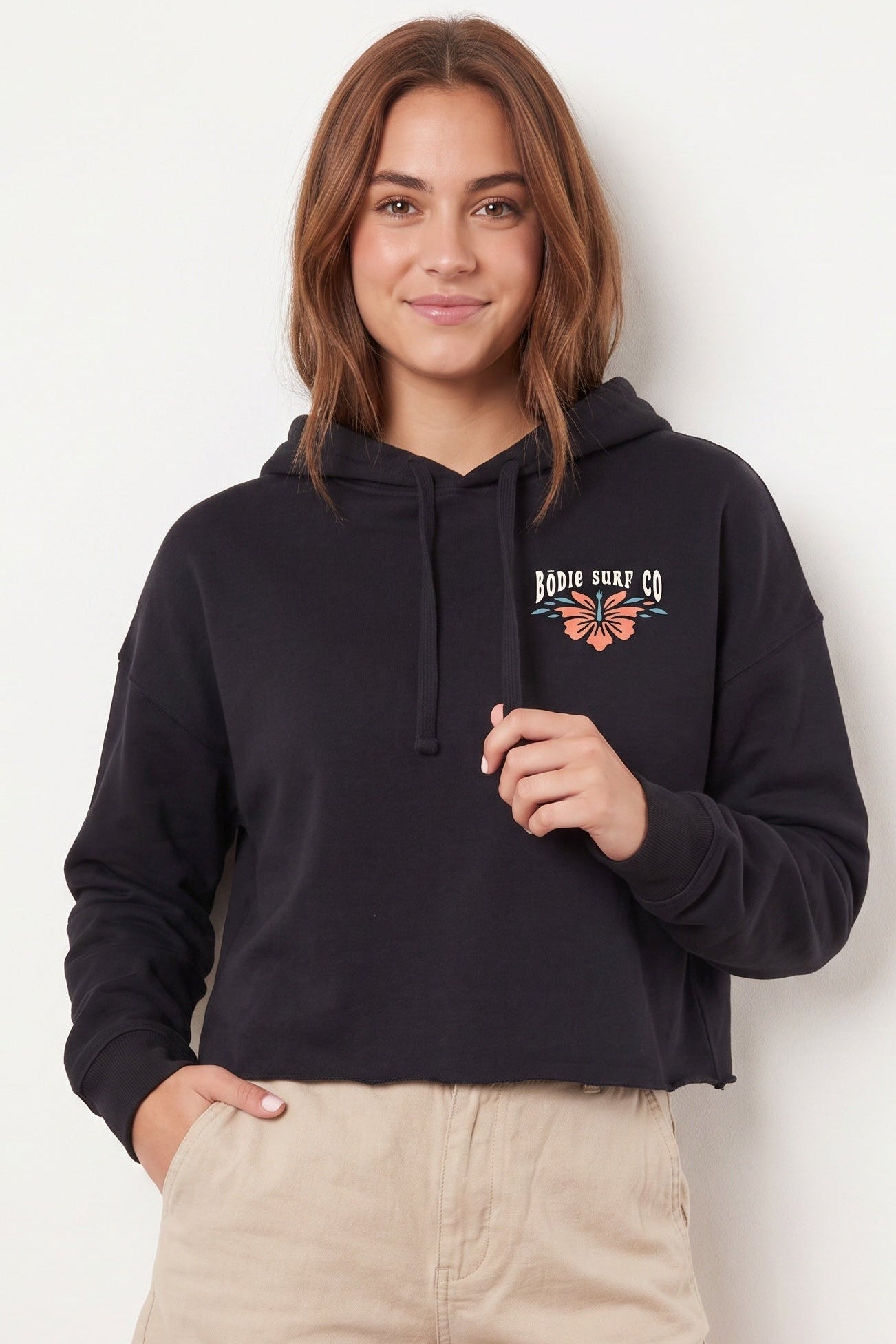Hibiscus Cropped Hoodie