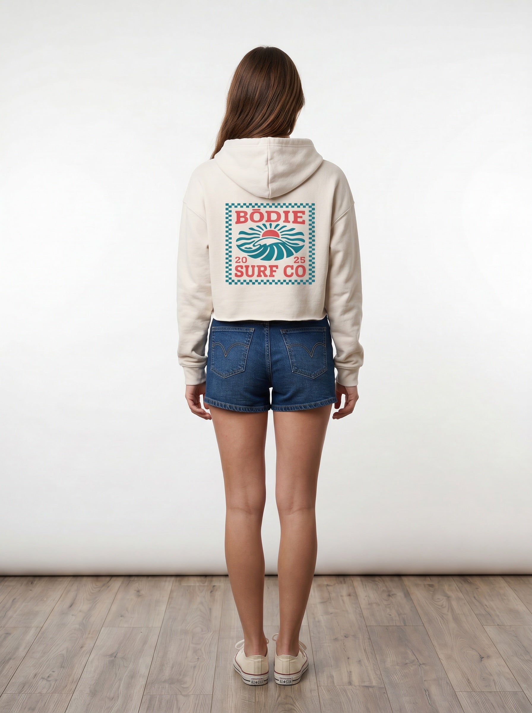 Checkered crop hoodie