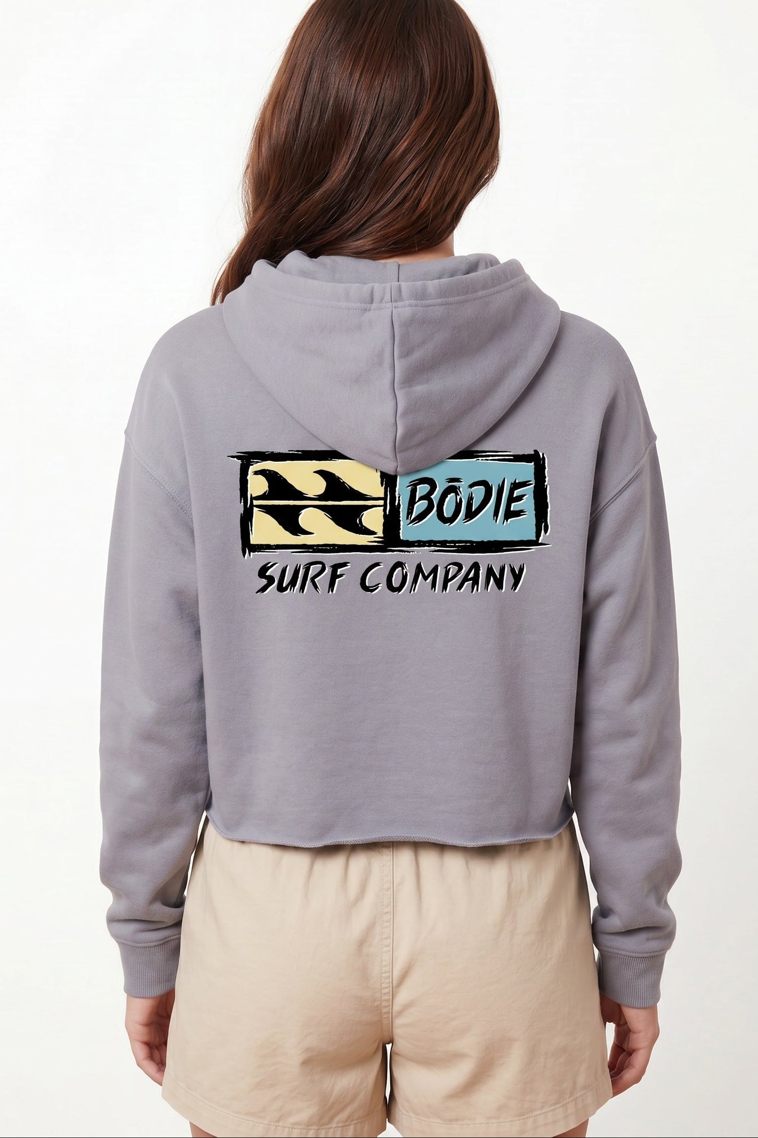 Distressed Logo Cropped Hoodie