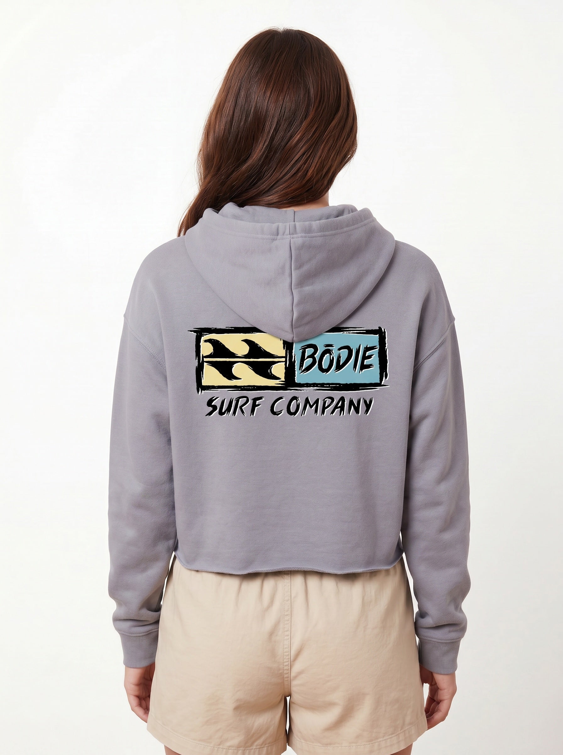 Distressed Logo Cropped Hoodie