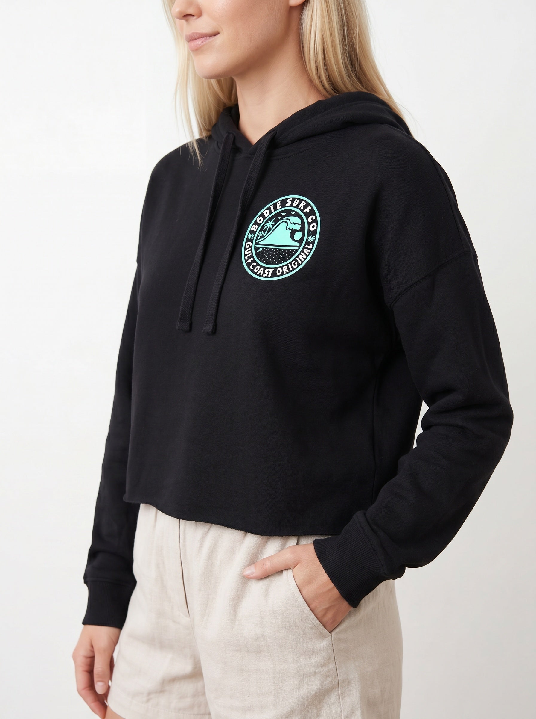 Blue Wave cropped hoodie